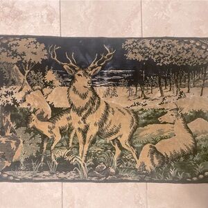 Vintage elk/deer tapestry made in Italy